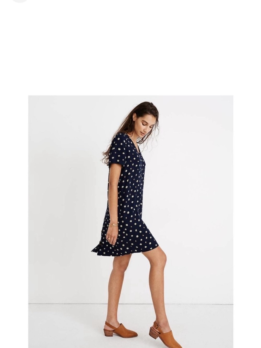Madewell Button-Back Vee Neck  Shift w Pockets!